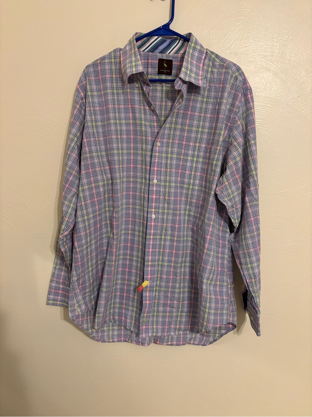 TailorByrd XXL Pastel Plaid Button Front Shirt Long Sleeve